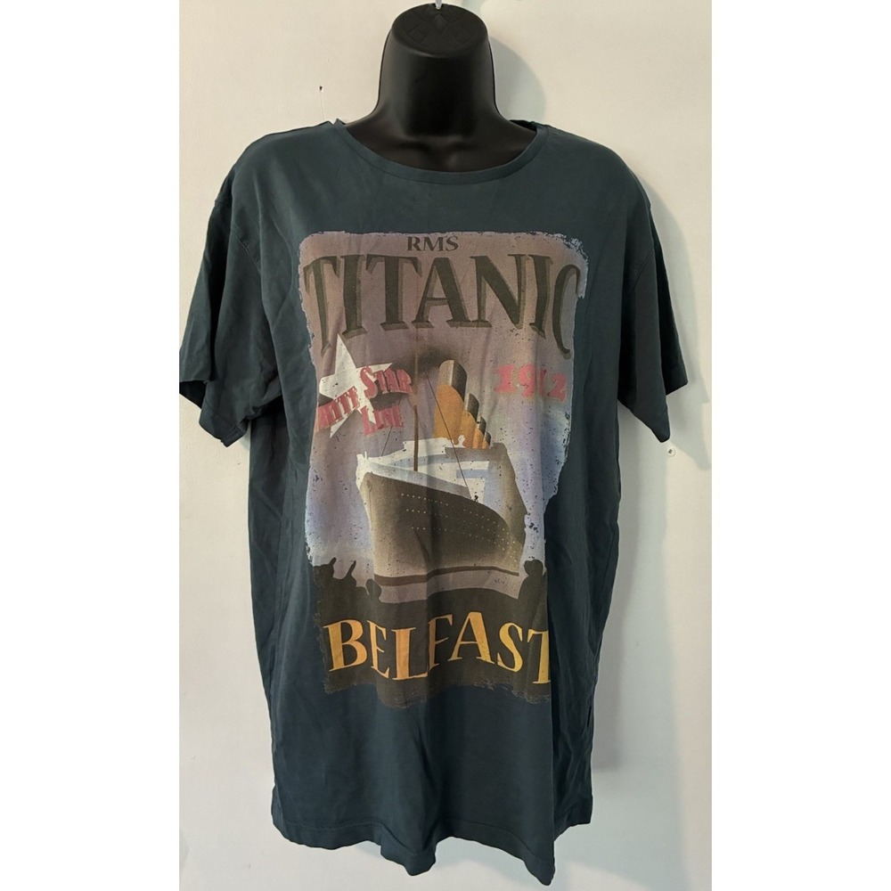 Titanic Belfast Green Graphic Medium Tshirt White Star Line